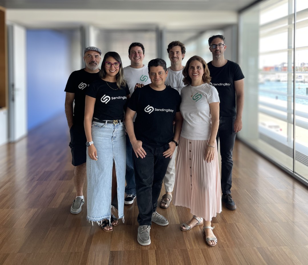 The SendingBay team at their office in Valencia